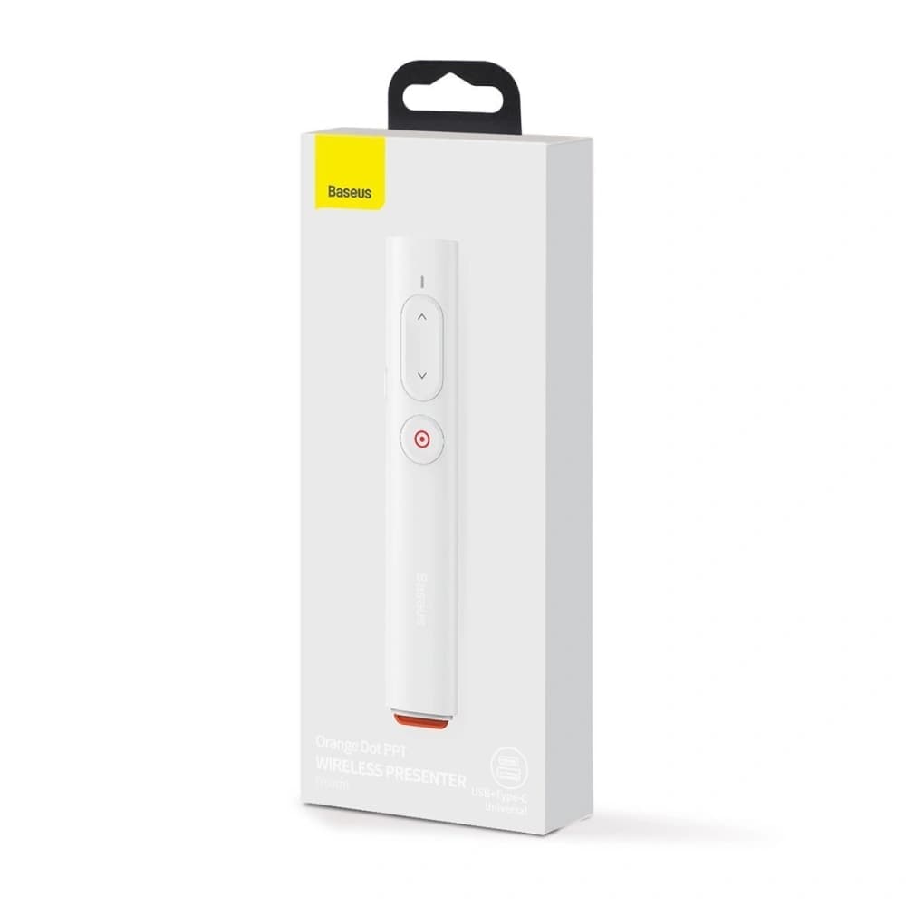 Baseus Orange Dot PPT wireless Presenter (Youth) with battery White - 7