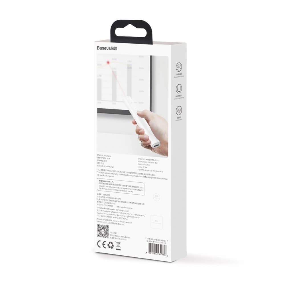 Baseus Orange Dot PPT wireless Presenter (Youth) with battery White - 8