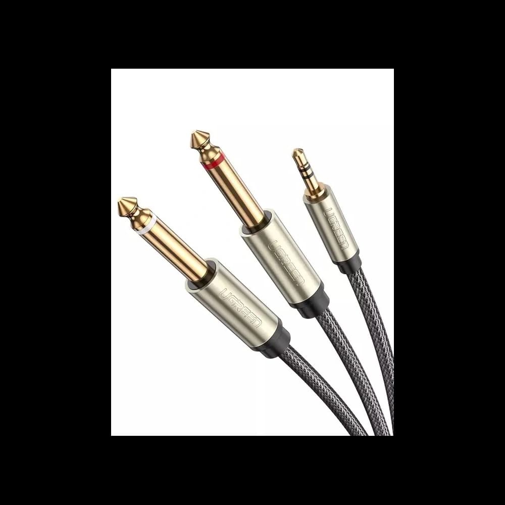 UGREEN AV126 Kabel - TRS 3,5 mm auf 2x TS 6,35 mm - 2m (grau) - 1