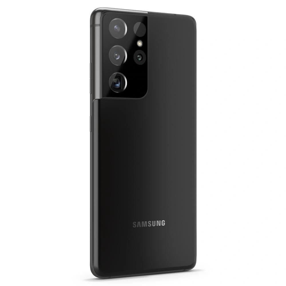 Spigen Samsung Gehärtetes Kameraglas Optik Kameraobjektiv Galaxy S21 Ultra Schwarz - 2