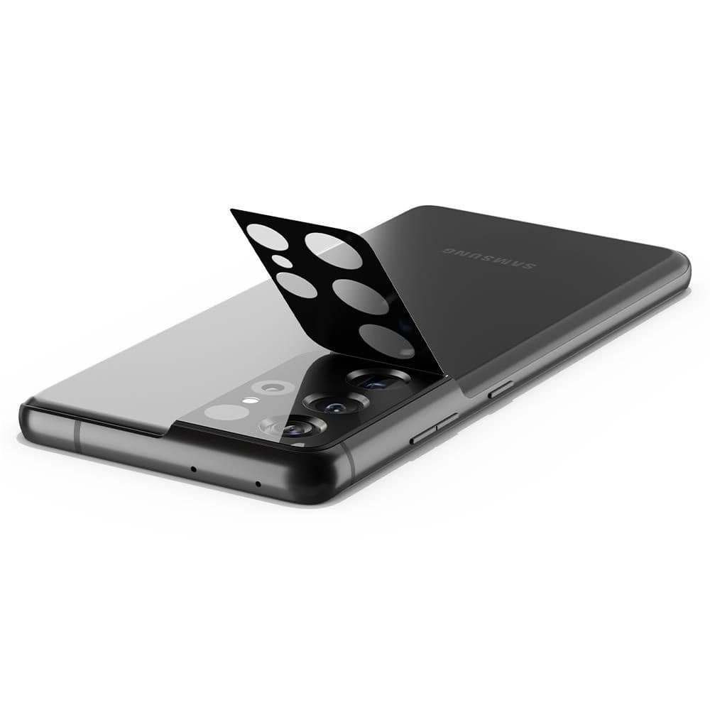 Spigen Samsung Gehärtetes Kameraglas Optik Kameraobjektiv Galaxy S21 Ultra Schwarz - 5