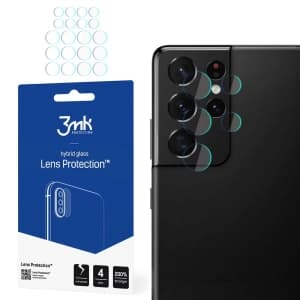 3MK Samsung Hybridglas für Kameraobjektiv Objektivschutz Galaxy S21 Ultra [4 PACK]