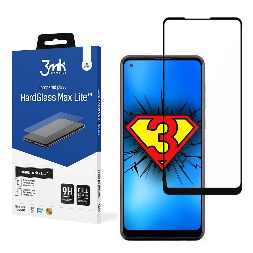 3MK Samsung Gehärtetes Glas HardGlass Max Lite Galaxy A21s schwarz - 1