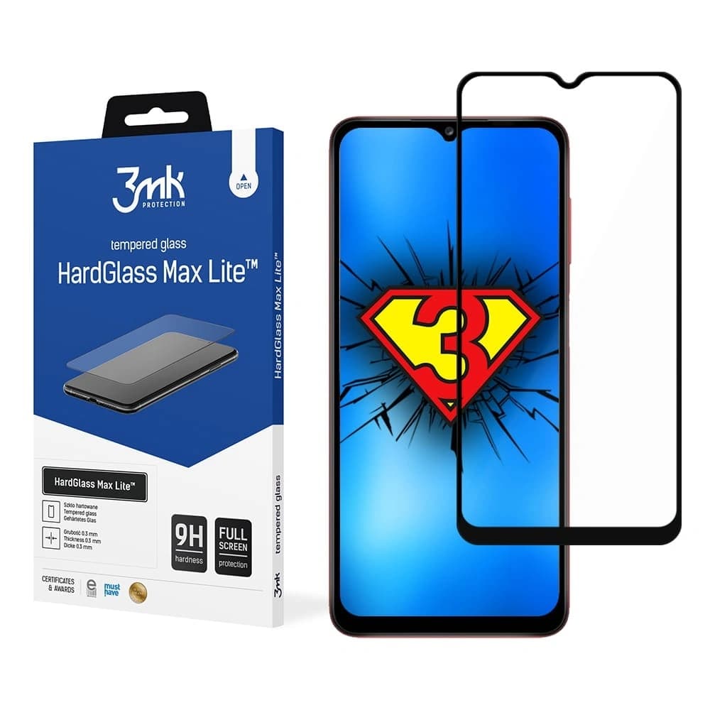 Szkło hartowane 3MK HardGlass Max Lite Samsung Galaxy A02s czarne - 1