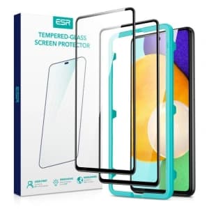 ESR Samsung Gehärtetes Glas Screen Shield 3D Galaxy A52/A52s Schwarz [2 PACK]