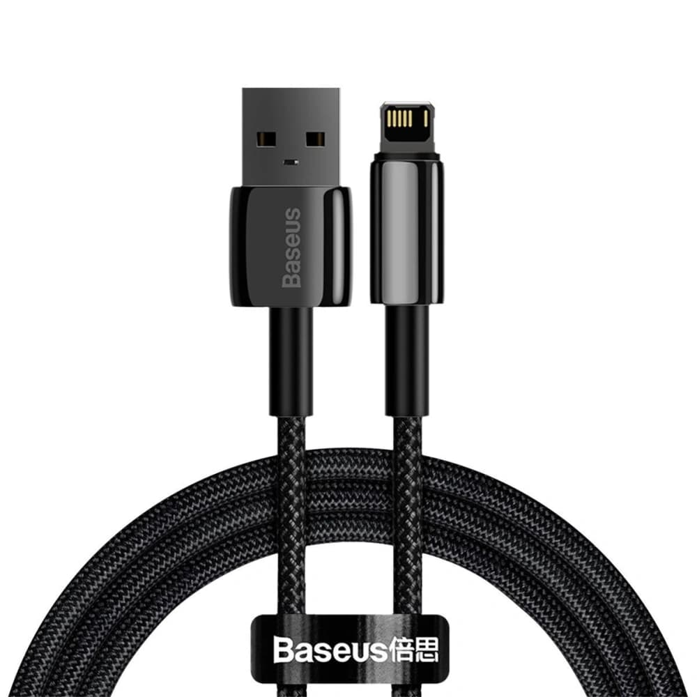 Baseus USB zu Lightning Kabel Tungsten Gold, 2.4A, 2m (schwarz) - 1