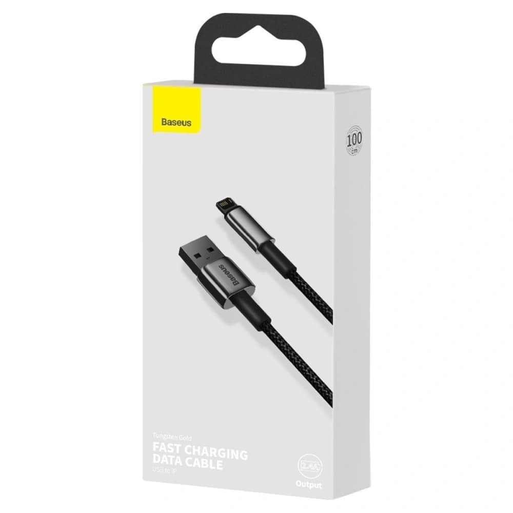 Baseus USB zu Lightning Kabel Tungsten Gold, 2.4A, 2m (schwarz) - 10