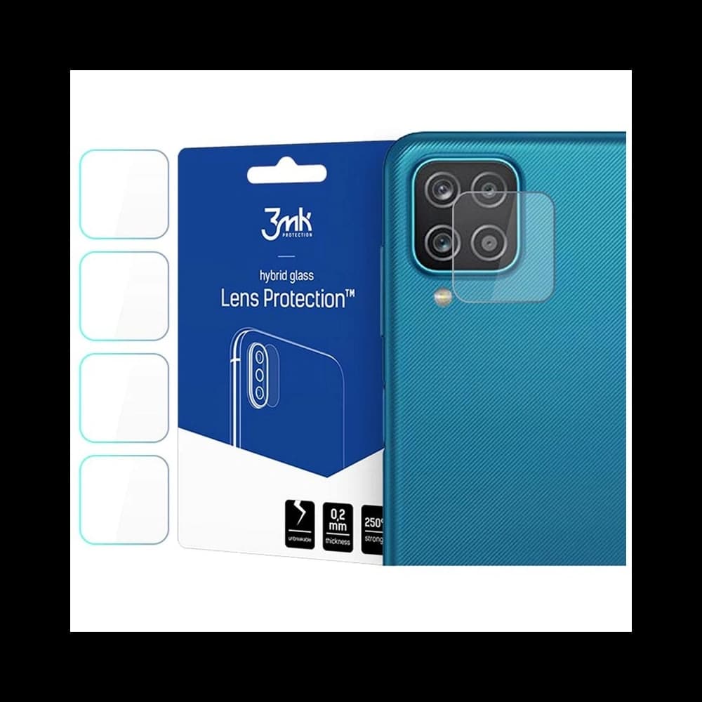 3MK Samsung Hybridglas für Kameraobjektiv Objektivschutz Galaxy A12 [4 PACK] - 2