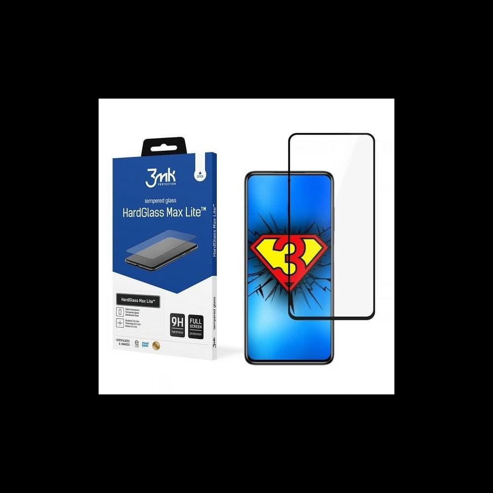 3MK Gehärtetes Glas HardGlass Max Lite Pocophone X3/Pro/NFC schwarz - 1
