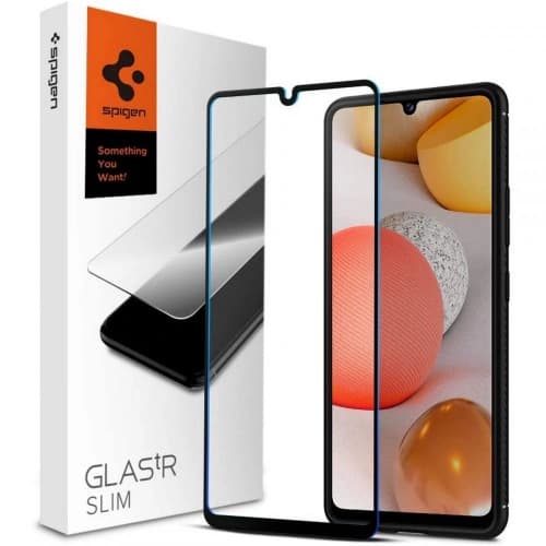 Spigen Samsung Gehärtetes Glas GLAS.tR Slim Galaxy A42 5G Schwarz