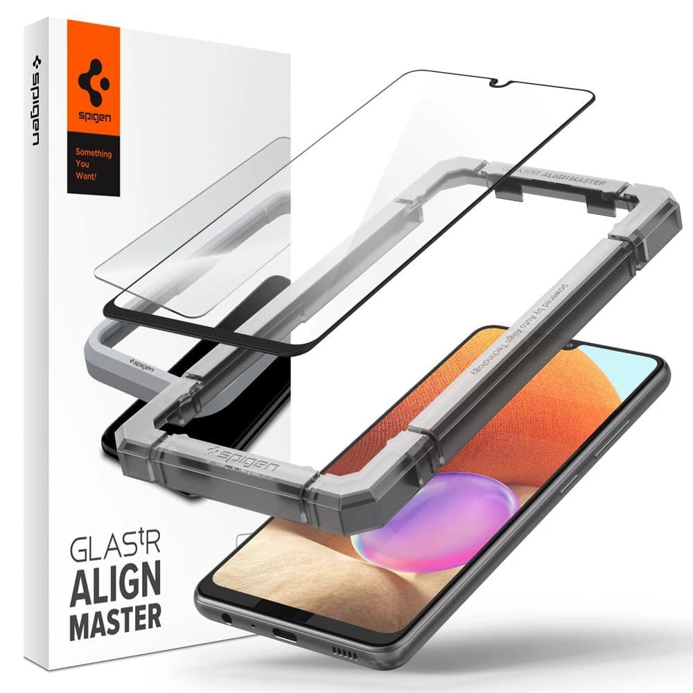 Spigen Samsung Gehärtetes Glas GLAS.tR AlignMaster Galaxy A32 LTE/4G Schwarz - 1