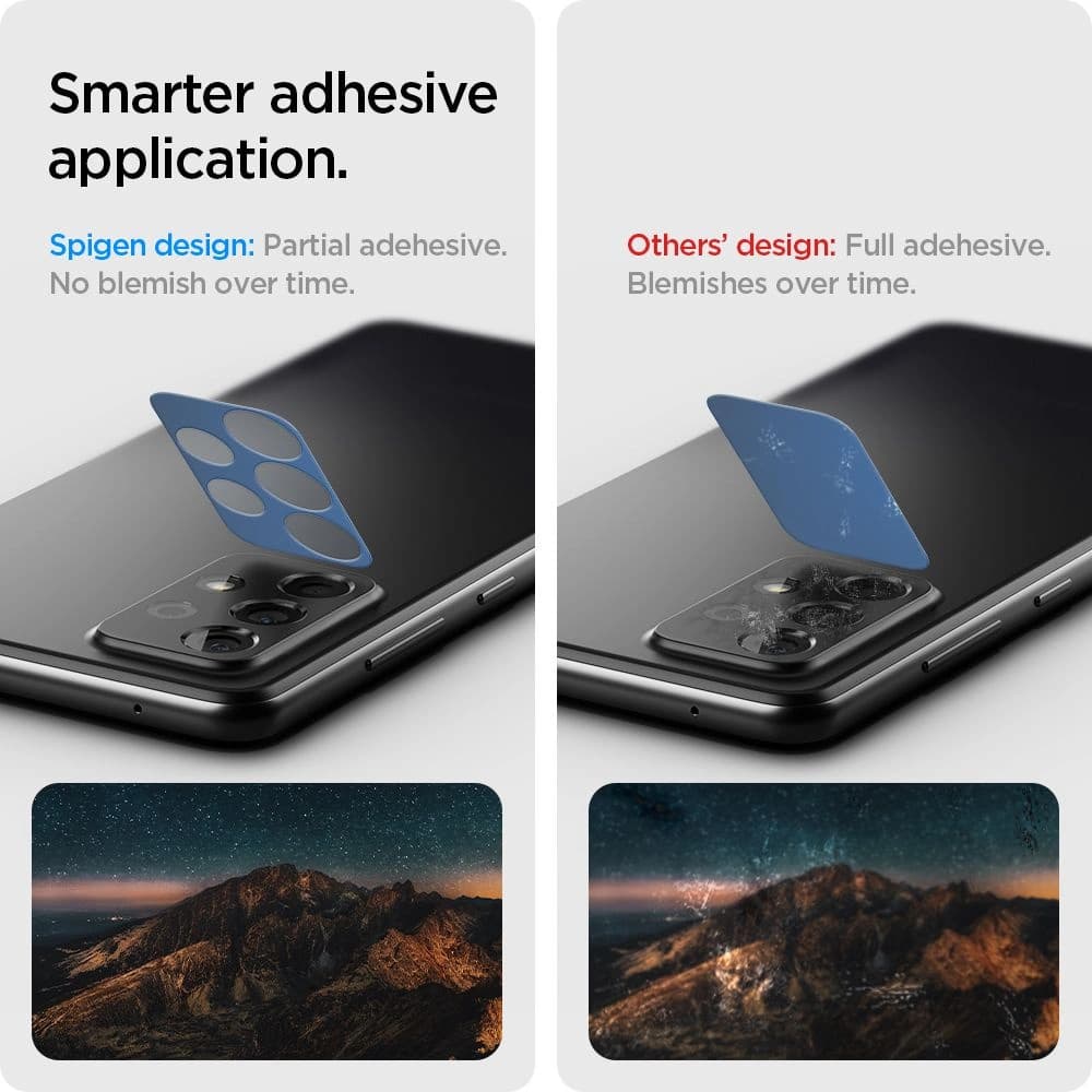 Spigen Samsung Gehärtetes Kameraglas Optik Kameraobjektiv Galaxy A72 Schwarz - 5