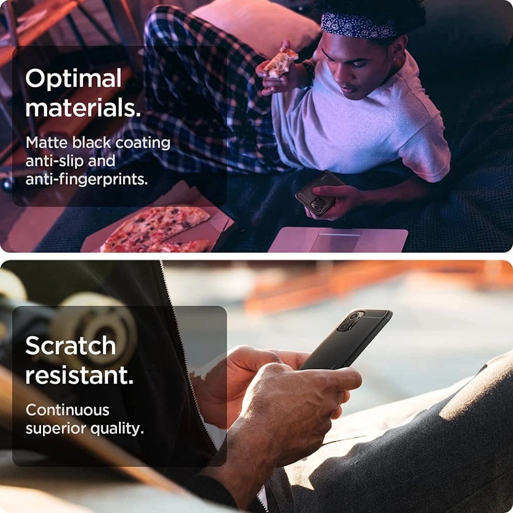 Spigen Xiaomi Tasche Rugged Armor Mi 11i/POCO F3 Mattschwarz - 7