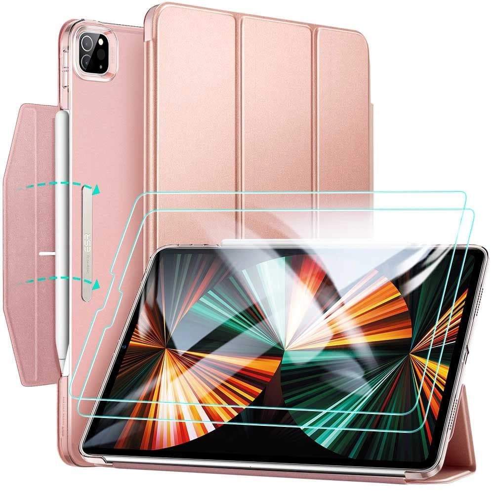 ESR Ascend Trifold & Tempered Glass Apple iPad Pro 12.9 2021 Rose Gold - 1