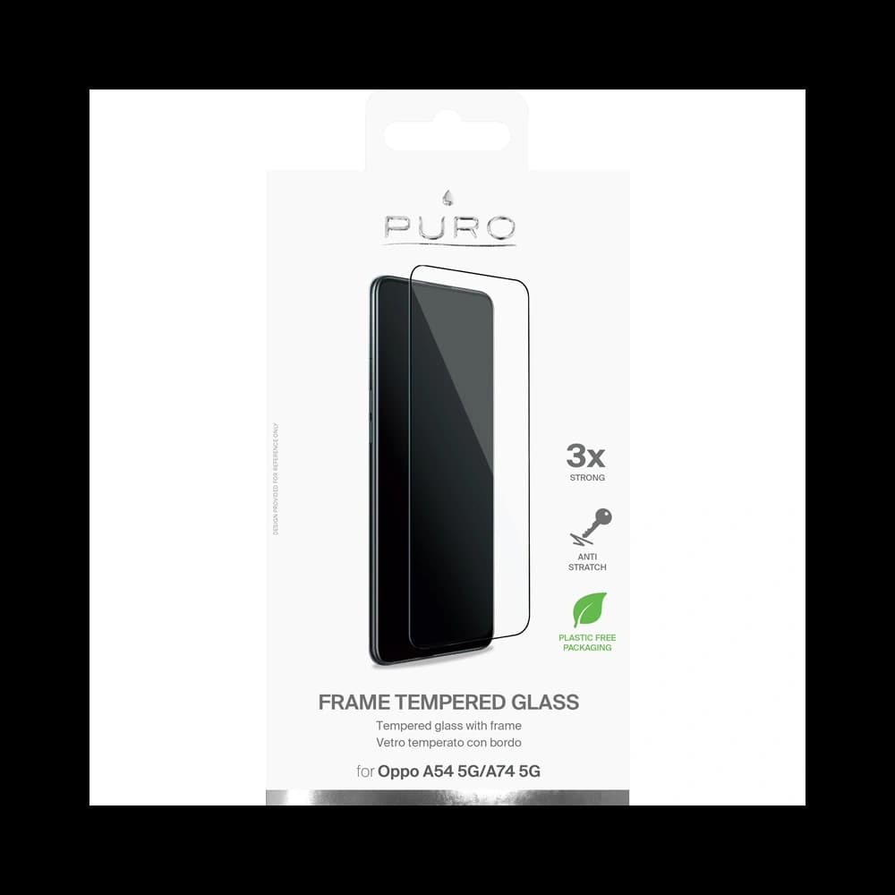 PURO Rahmen gehärtetes Glas Oppo A54 5G / A74 5G (schwarzer Rahmen) - 3