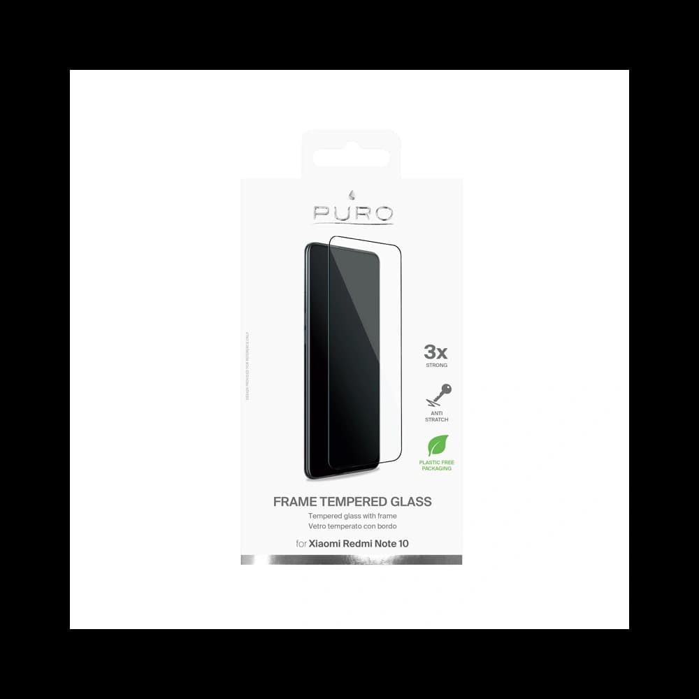 PURO Rahmen gehärtetes Glas Redmi Note 10 (schwarzer Rahmen) - 2