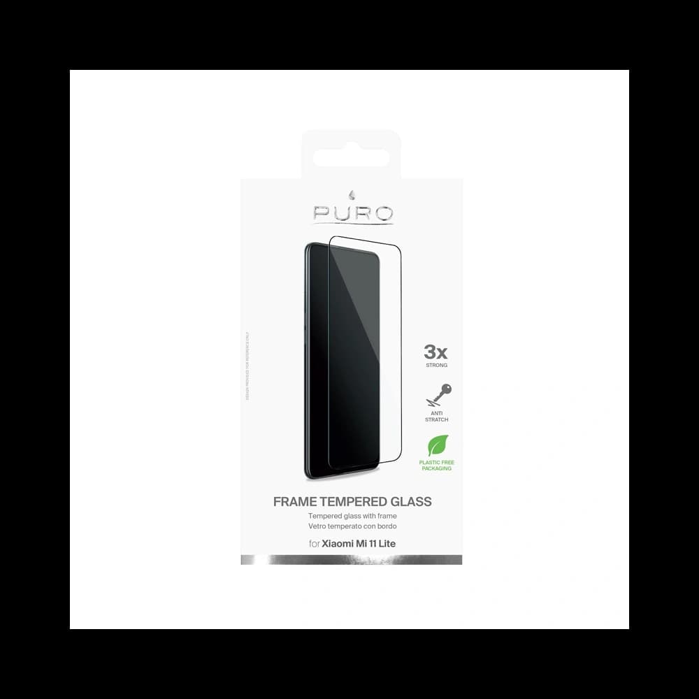 Xiaomi PURO Rahmen gehärtetes Glas Mi 11 Lite (schwarzer Rahmen) - 2