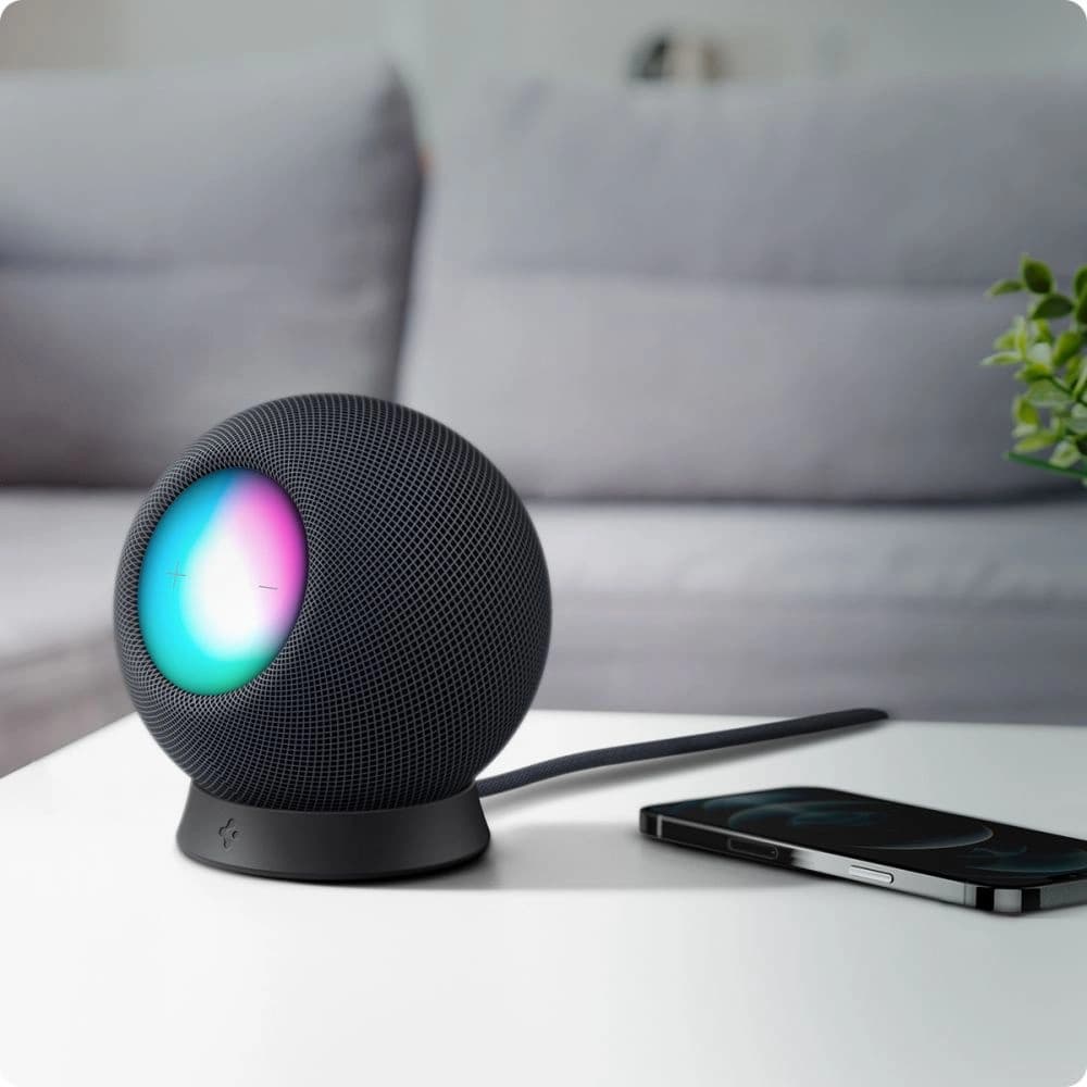 Spigen Apple Ständer Silikon Fit HomePod mini Ständer Schwarz - 9