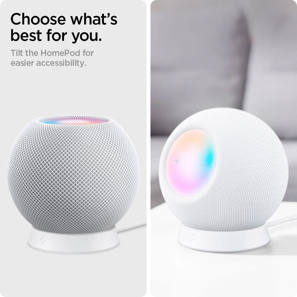Spigen Apple Ständer Silikon Fit HomePod mini Ständer Weiß - 7