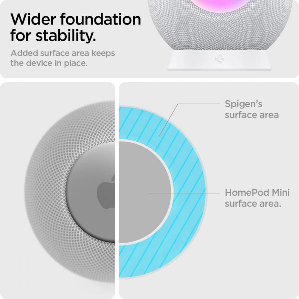 Spigen Apple Ständer Silikon Fit HomePod mini Ständer Weiß - 8
