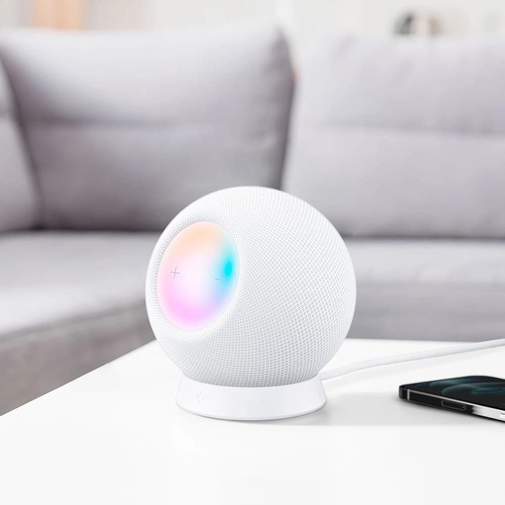 Spigen Apple Ständer Silikon Fit HomePod mini Ständer Weiß - 11