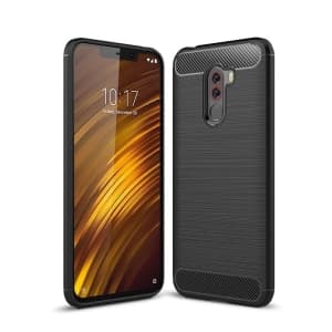 Case HS Case SOLID TPU Pocophone F1 Schwarz + Glas