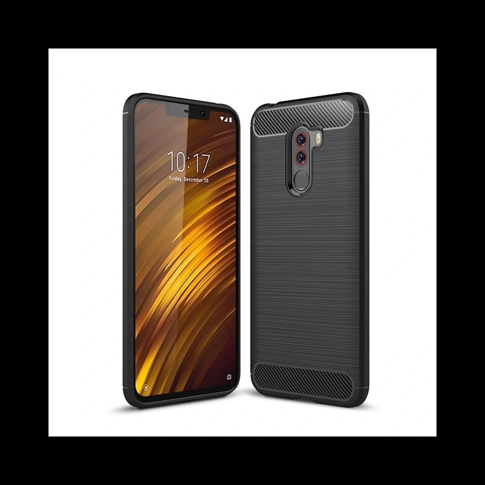 Case HS Case SOLID TPU Pocophone F1 Schwarz + Glas - 1