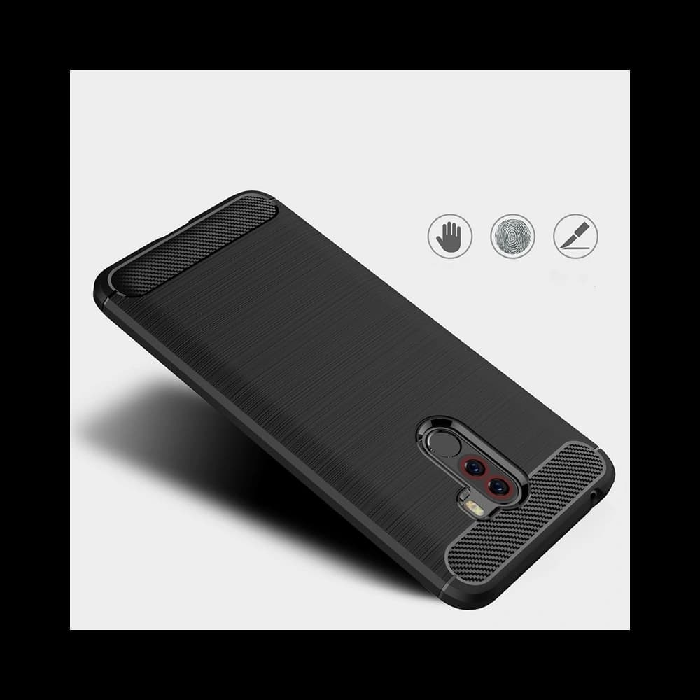 Case HS Case SOLID TPU Pocophone F1 Schwarz + Glas - 3