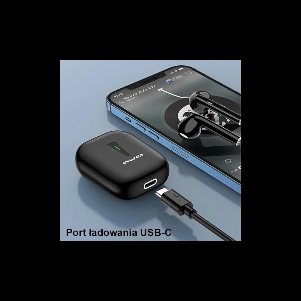 AWEI earphones Bluetooth 5.0 T21 TWS black - 2