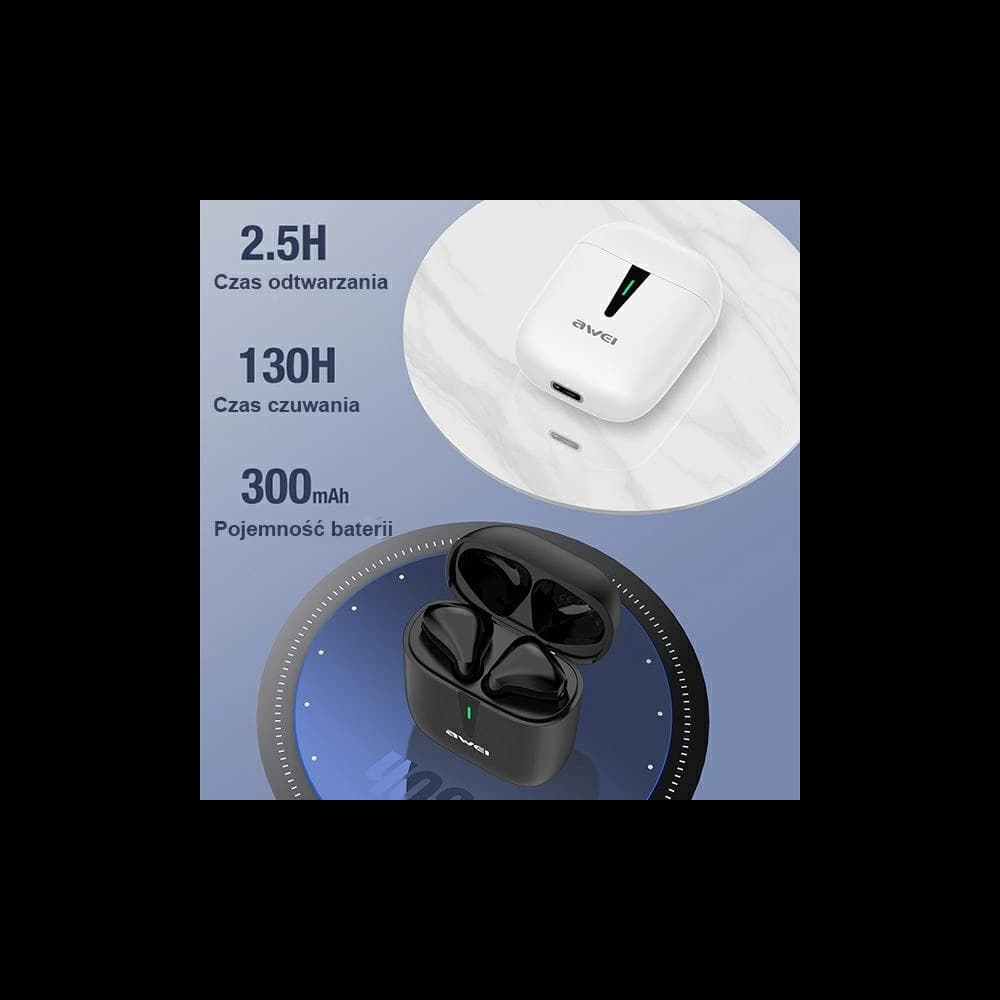 AWEI earphones Bluetooth 5.0 T21 TWS black - 3