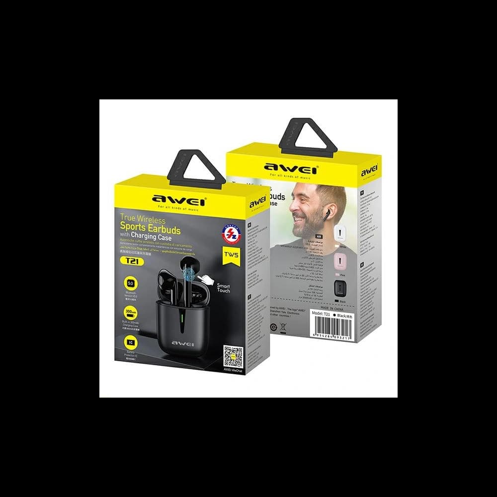 AWEI earphones Bluetooth 5.0 T21 TWS black - 4