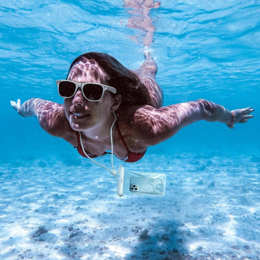 Baseus Cylinder Slide-cover waterproof smartphone bag (white) - 9