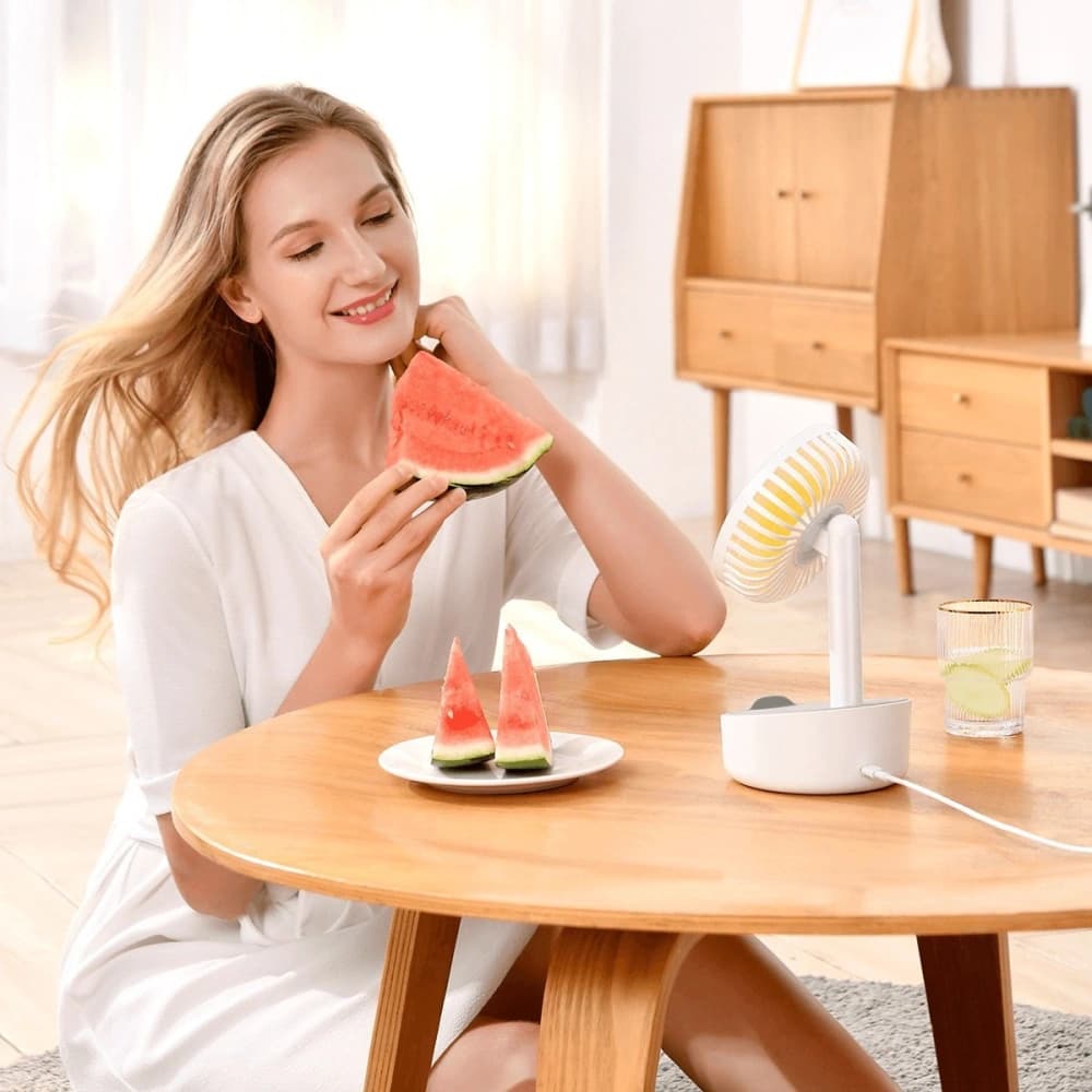 Baseus Tischventilator Hermit mit 10W induktivem Ladegerät (weiß) - 7