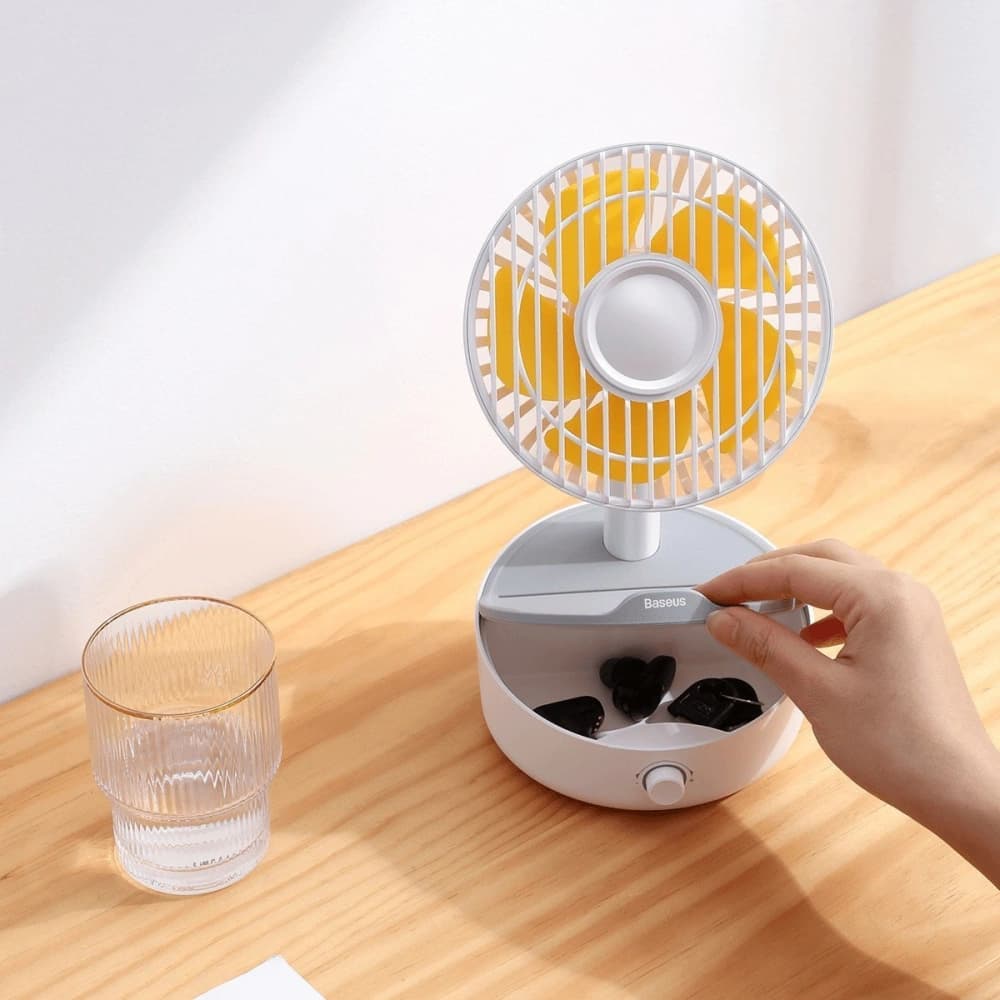 Baseus Tischventilator Hermit mit 10W induktivem Ladegerät (weiß) - 8