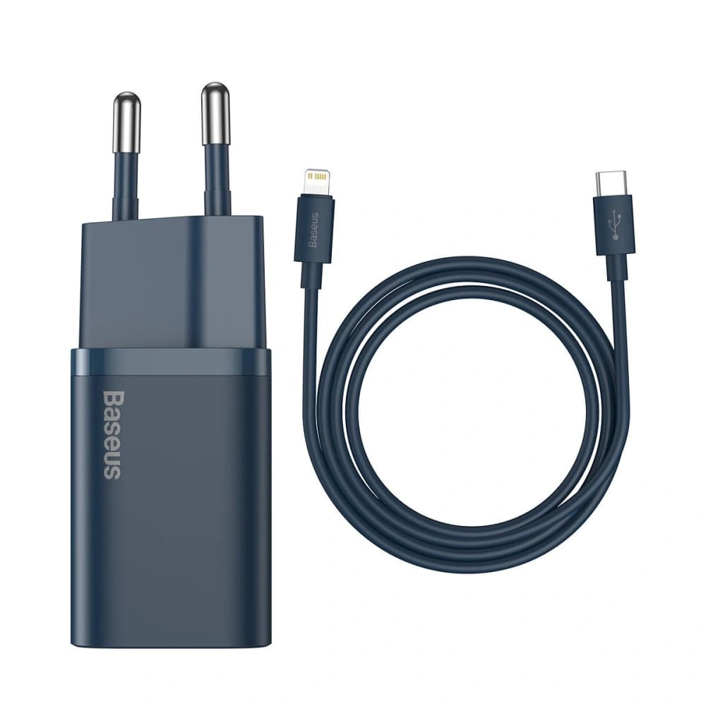 Baseus Ladegerät Super Si Quick Charger 1C 20W mit USB-C zu Lightning Kabel 1m (blau) - 1