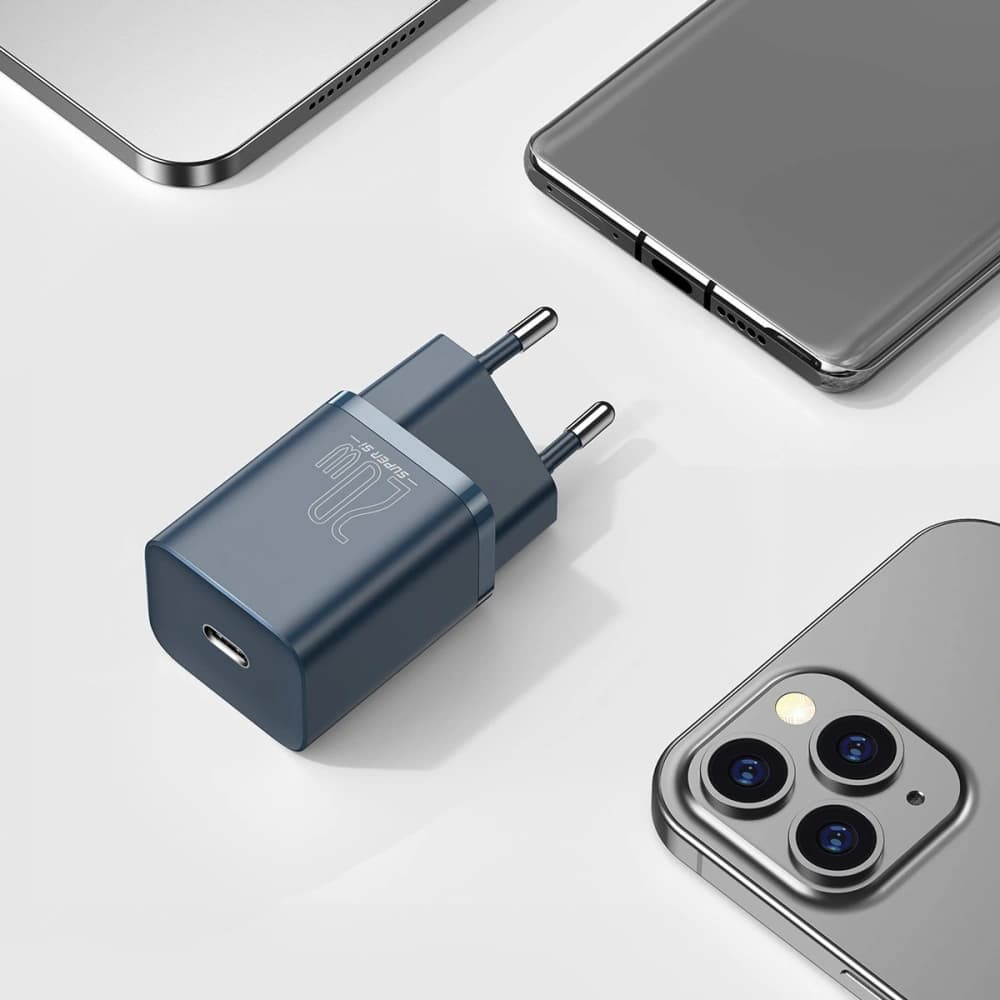 Baseus Ladegerät Super Si Quick Charger 1C 20W mit USB-C zu Lightning Kabel 1m (blau) - 9