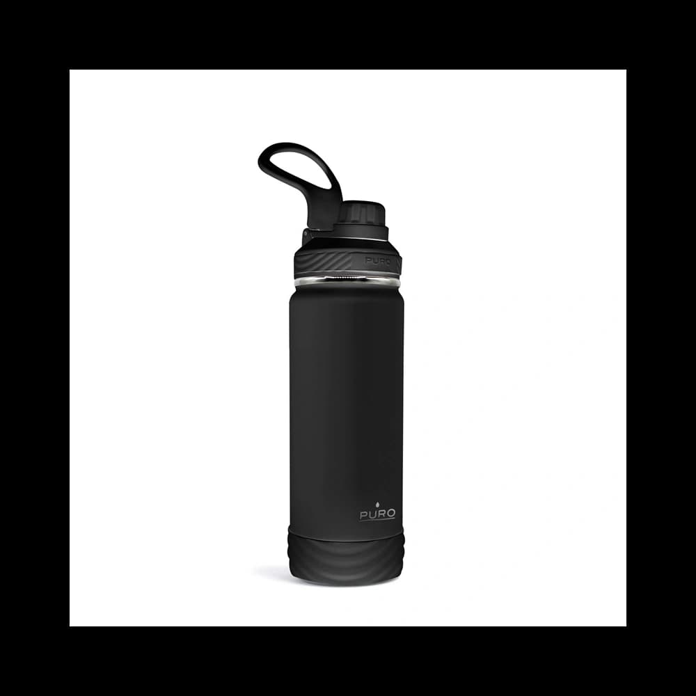 PURO Outdoor-Edelstahl-Thermoflasche 500 ml (Schwarz) - 1