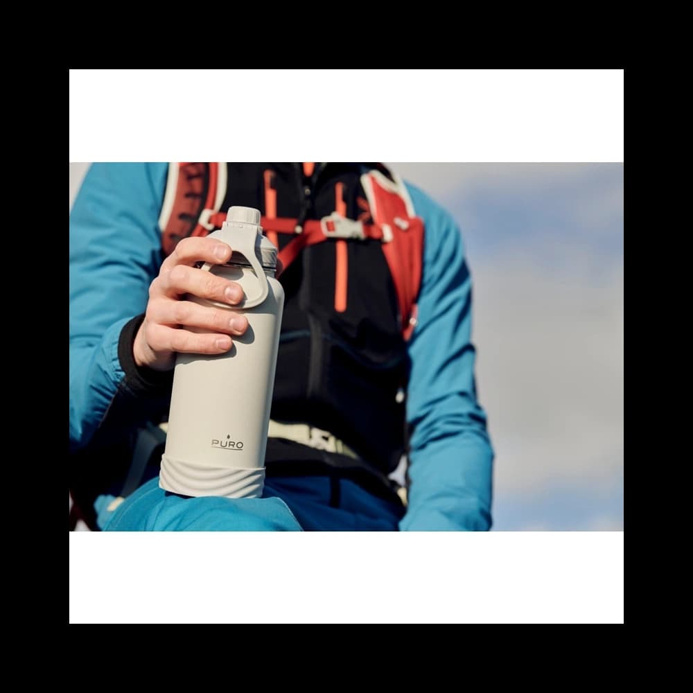 PURO Outdoor-Edelstahl-Thermoflasche 500 ml (Hellgrau) - 4