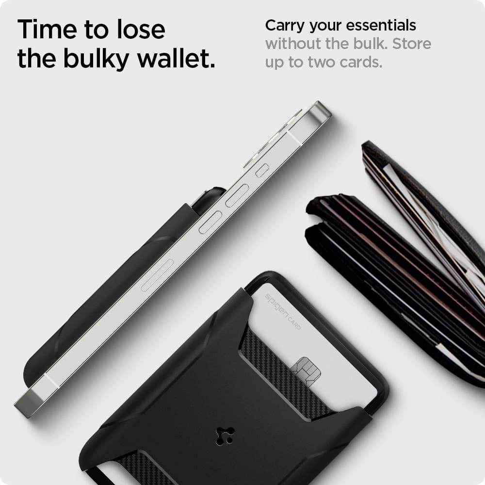 Spigen Kartentasche Rugged Armor MagSafe Universal Magnetic Card Wallet Schwarz - 16