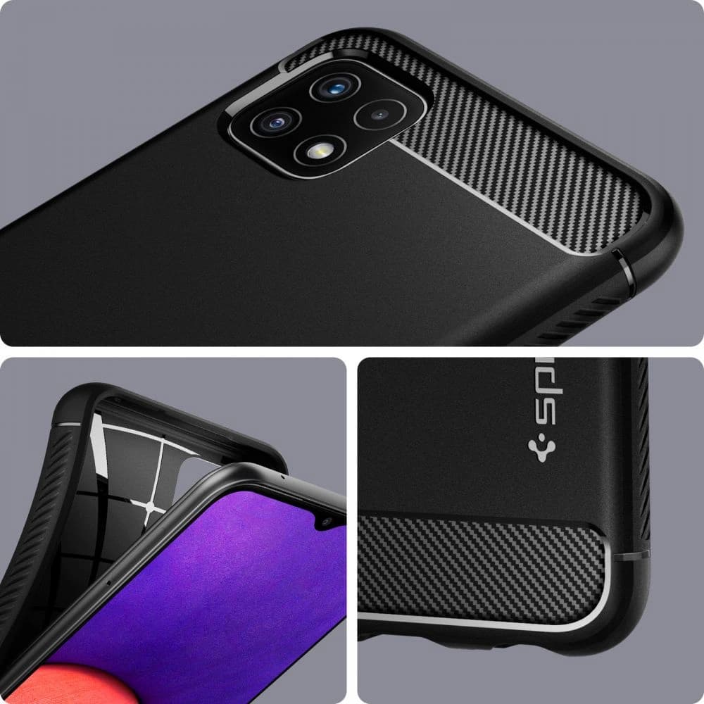 Spigen Rugged Armor Samsung Galaxy A22 5G Matte Black - 2