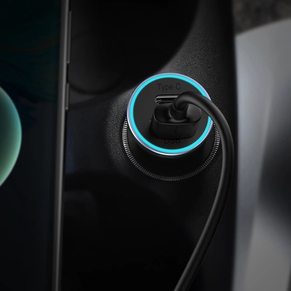 Baseus Golden Contactor Pro car charger, USB + USB-C, QC4.0+, PD, SCP, 40W (dark gray) with Cable Type-C to iP 1m Black - 9