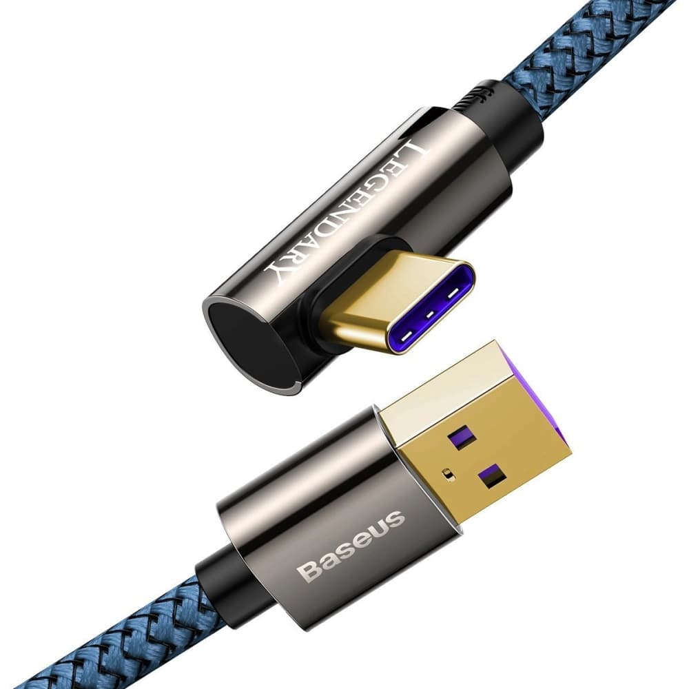 Baseus USB-zu-USB-C-Winkelkabel Legend Series, 66W, 1m (blau) - 3