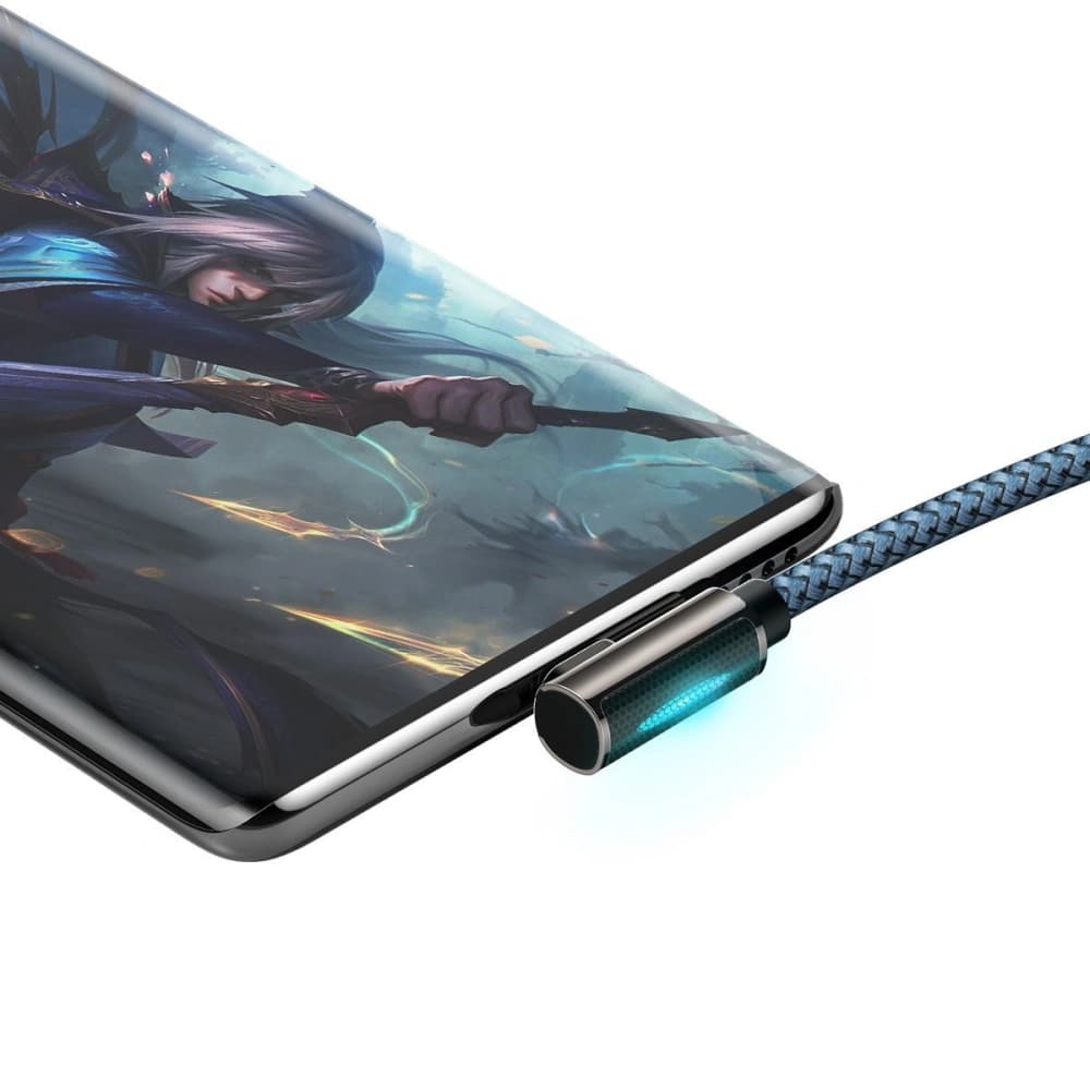 Baseus USB-zu-USB-C-Winkelkabel Legend Series, 66W, 1m (blau) - 4