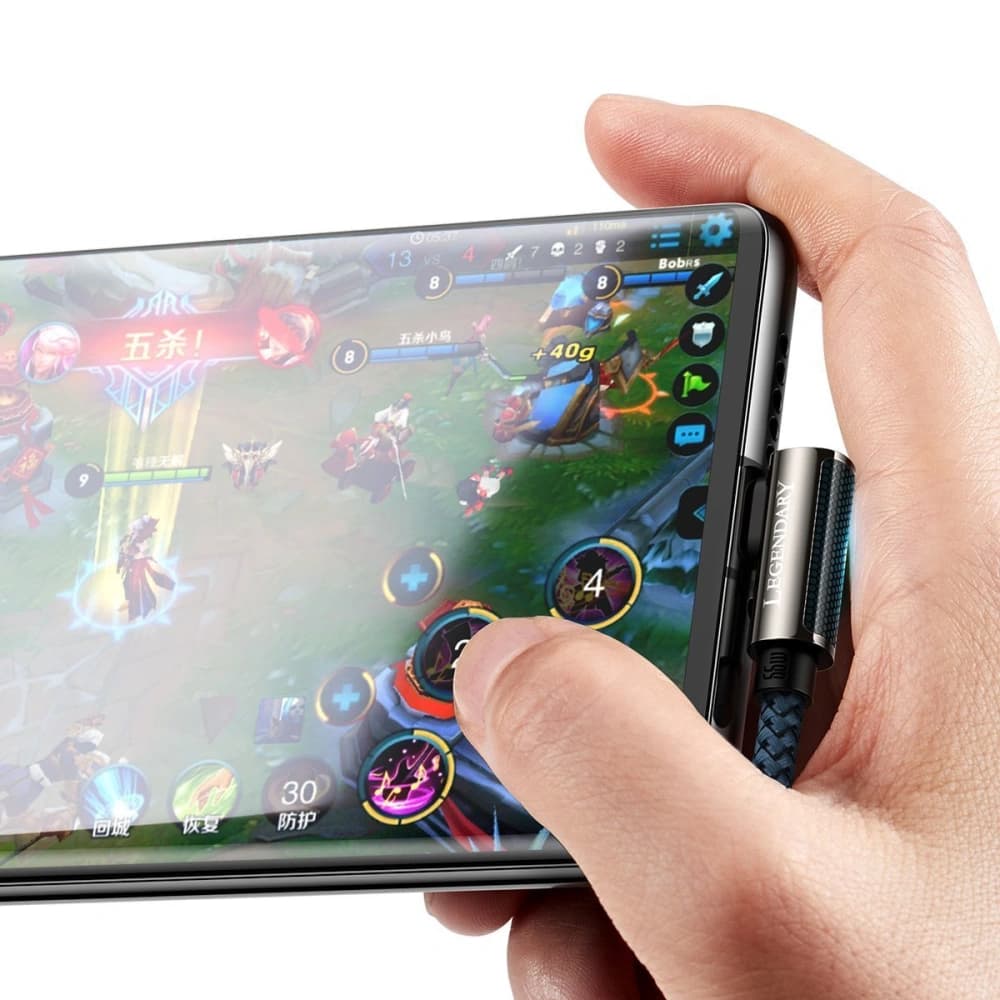 Baseus USB-zu-USB-C-Winkelkabel Legend Series, 66W, 1m (blau) - 6