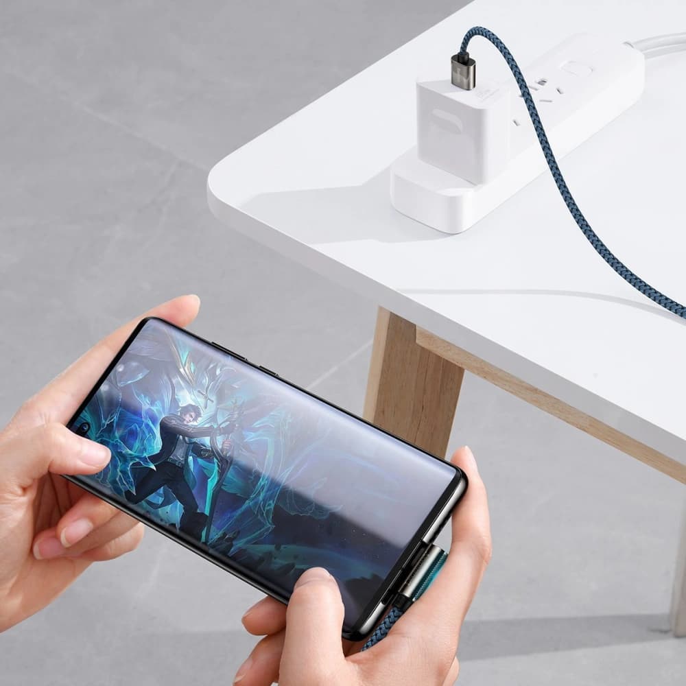 Baseus USB-zu-USB-C-Winkelkabel Legend Series, 66W, 1m (blau) - 7