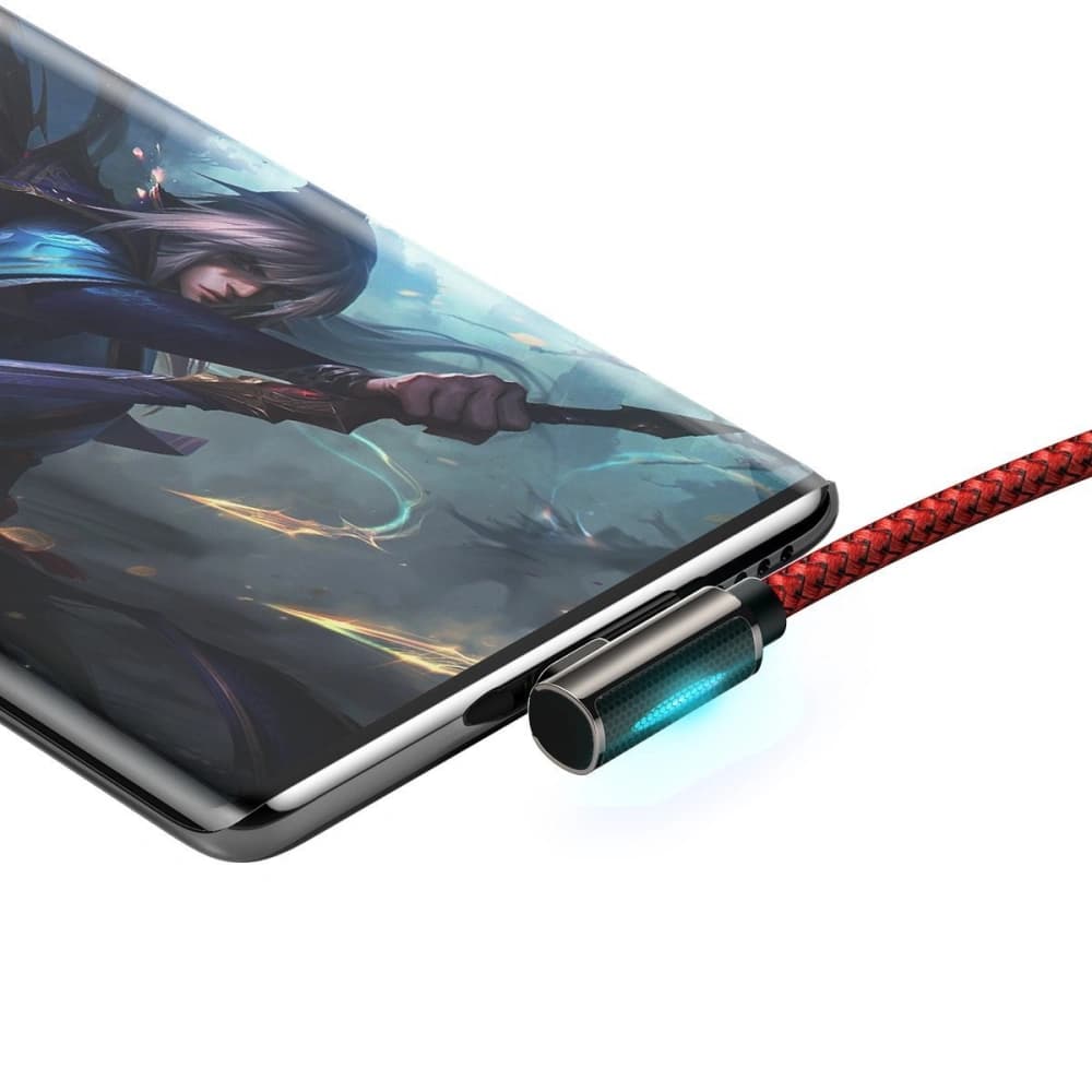 Baseus USB-zu-USB-C-Winkelkabel Legend Series, 66W, 1m (rot) - 4