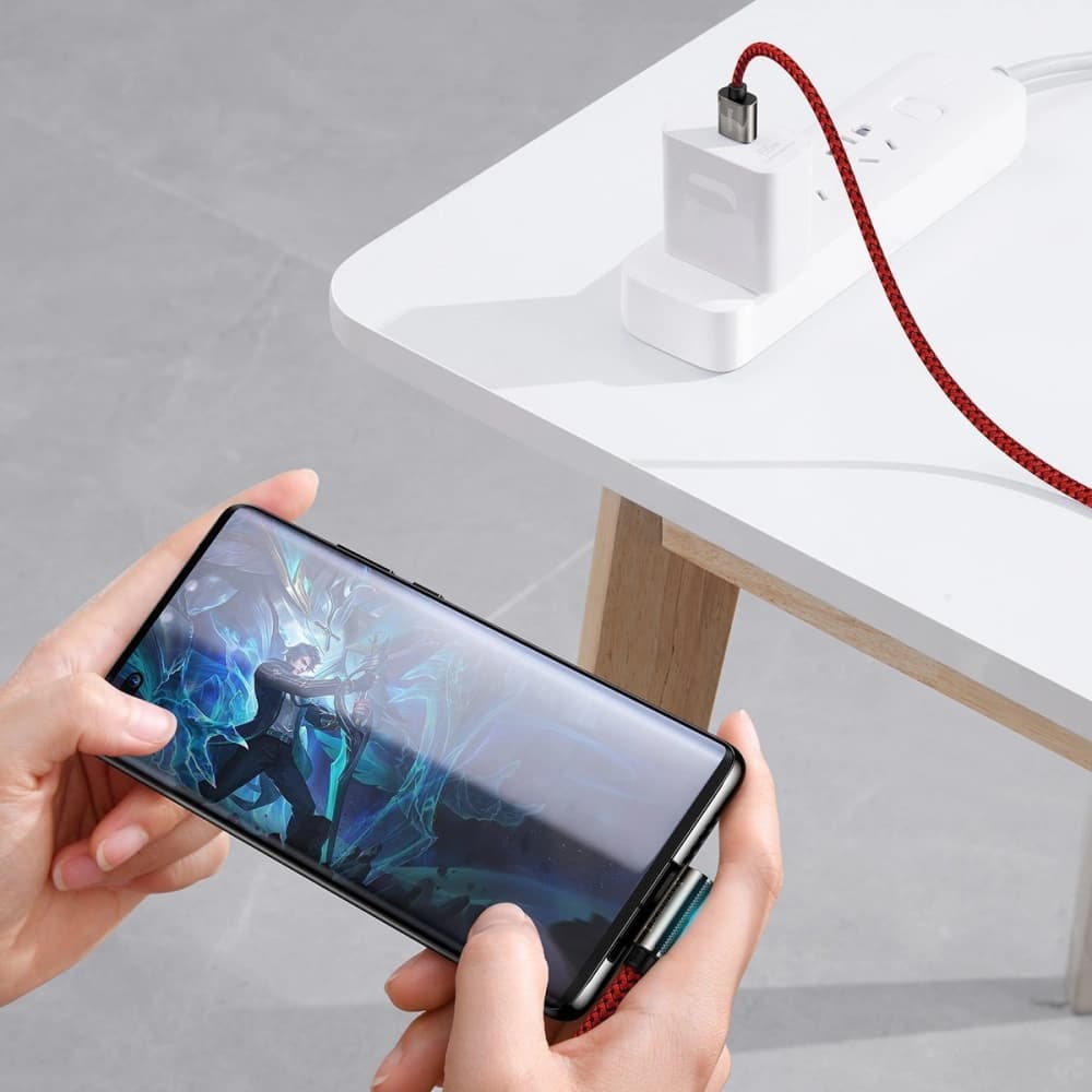 Baseus USB-zu-USB-C-Winkelkabel Legend Series, 66W, 1m (rot) - 7