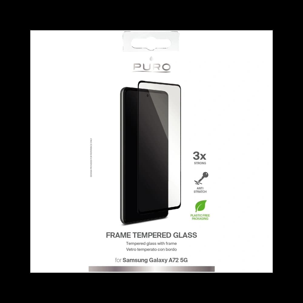 Gehärtetes Glas PURO Frame Tempered Glass Samsung Galaxy A72 5G (schwarzer Rahmen) - 2