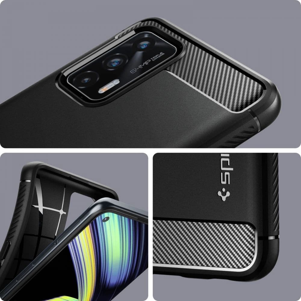 Case Spigen Rugged Armor Realme GT 5G Matt Schwarz - 3