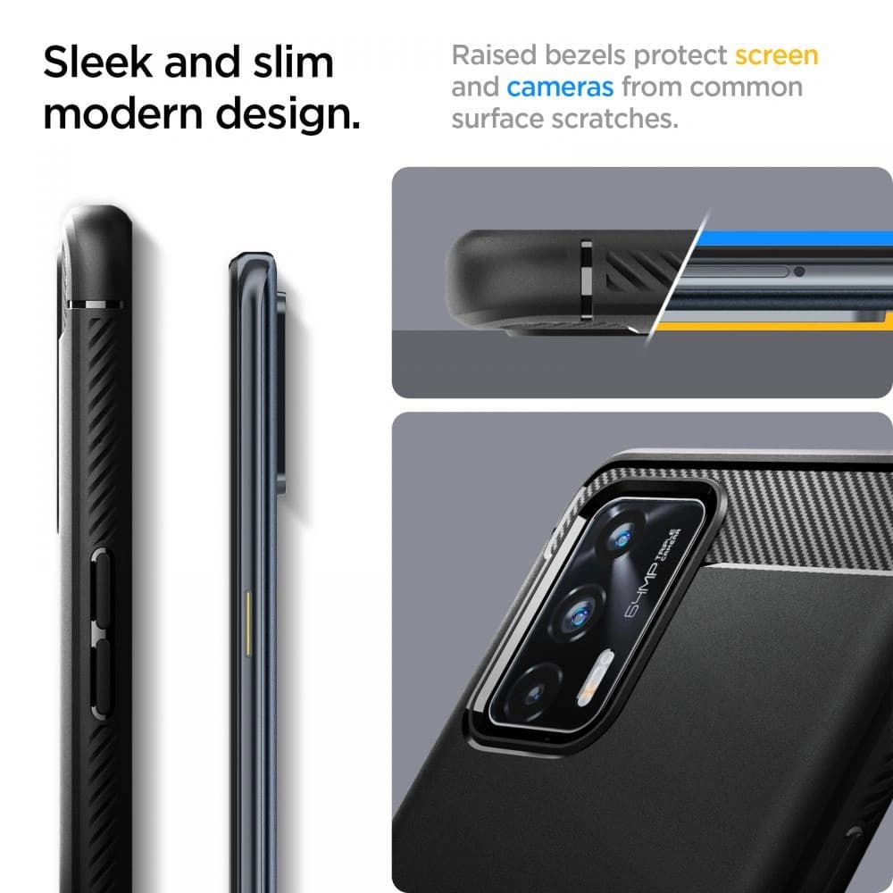 Case Spigen Rugged Armor Realme GT 5G Matt Schwarz - 4